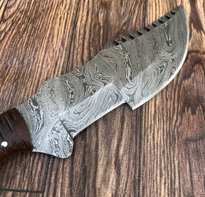 TR-2153, Custom Handmade DEMASCUS STELL Full Tang Tracker Knife –BEUTIFULL Rose Wood Handle