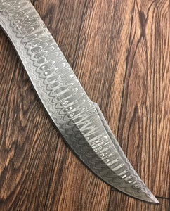 REG 49 - Handmade Damascus Steel 15.25 Inches Bowie Knife - Solid Marindi Wood/Bone Handle