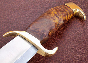 RG-242  Custom Handmade 440 C Stainless Steel 17 Inches Hunting Knife - Solid Rose Wood Handle with Brass Guard