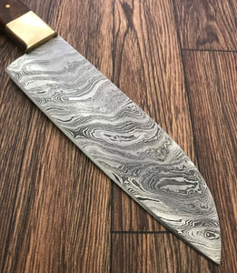 CF-64 handmade Damascus Steel Chef Knife - Walnut Wood Handle