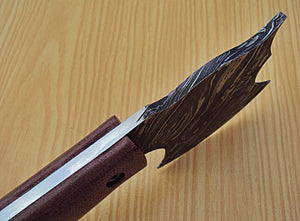 AX-59- Custom Handmade Damascus Steel- 7.2" Inches AXE Knife.