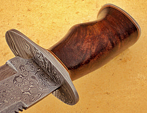 RG-180 Handmade Damascus Steel 14 Inches Bowie Knife - Solid Rose Wood Handle with Damascus Steel Guard