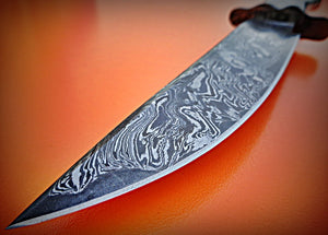 RG-108, Custom Handmade 12.50 Inches Damascus Steel Bowie Knife – Stained Bone Handle
