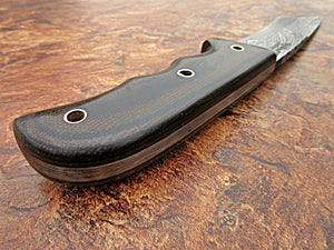 RG-170 Handmade Full Tang Damascus Steel 11 Inches Tactical Knife - Perfect Grip Black Brown Canvas Micarta Handle