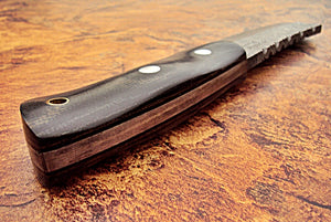 SK-395, Custom Handmade Damascus Steel Tanto Skinner Knife - Stunning Micarta Handle