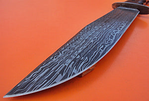 RG-61 Custom Damascus Steel 15 Inches Bowie Knife- Stunning Micarta Handle