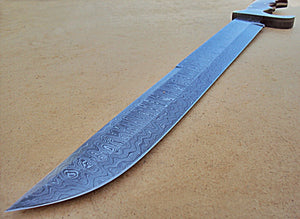 SW-02 Handmade Damascus  Steel 23 Inches Sword - Beautiful Jute Brown Micarta Handle