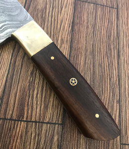 CF-64 handmade Damascus Steel Chef Knife - Walnut Wood Handle