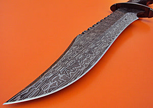 RG-234, Custom Handmade Damascus Steel 17.00 Inches Hunting Knife - Stunning Black Pakka Wood Handle with Damascus Steel Guard