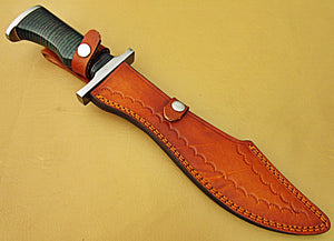 REG-HK-319, Handmade Hi Carbon Steel 15 inches Hunting Knife - Beautiful Two Tone Micarta Handle