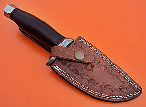 BC-46  Custom Handmade Damascus Steel Bushcraft Knife- Rose Wood Handle with Damascus Steel Guard