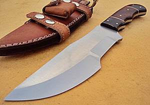 TR-15 Custom Handmade Hi Carbon Steel Tracker Knife - Solid Rose Wood & Buffelu Horn Handle