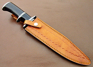 REG-HK-340, Handmade Damascus Steel 14 Inches Bowie Knife - Perfect Grip (G-10) Micarta Handle with Damascus Guard