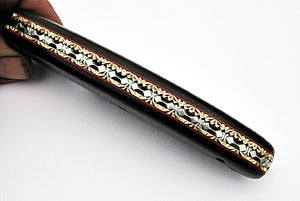 FN-56 Custom Handmade Damascus Steel Folding Knife - Beautiful Black Micarta Handle