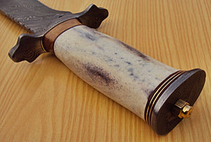 RG-154- Custom Handmade Damascus Steel 15.0" Inches Hunting Knife.