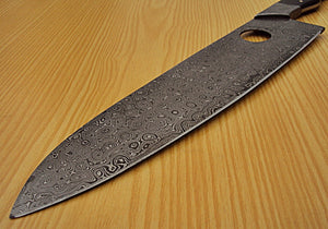 CP-20 Damascus Steel Chef Knife- Damascus Steel Bolster & Bull Horn Handle.
