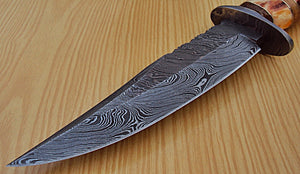 RG-11 Custom Handmade Damascus Steel 11.6" Inches Hunting Knife.