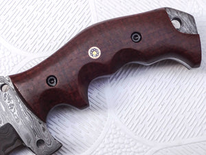 TR-301 Custom Handmade Damascus Steel Tracker Knife- Stunning Micarta Handle