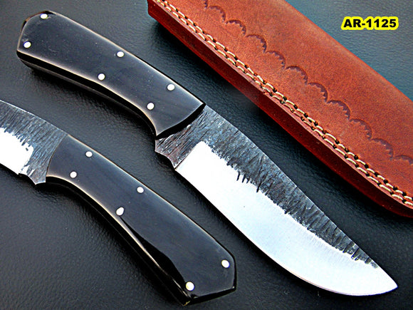 BC-109 Custom Handmade Hi Carbon Steel Skinner Knife - Beautiful Buffalo Horn Handle