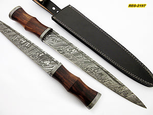 RG-212, Custom Handmade Damascus Steel 17 Inches Scottish  Dirk Blade Knife