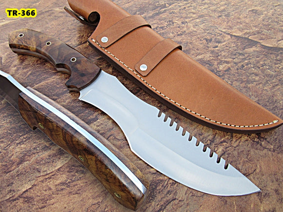 TR-29 Custom Handmade Hi Carbon Steel Tracker Knife - Solid Rose Wood Handle