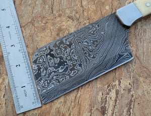 CP-09 Handmade Damascus Steel Giant Cleaver Knife – Camel Bone Handle