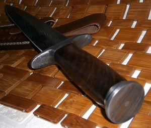 RAM-05  Handmade Damascus Steel Dagger Knife – Solid Rose Wood Handle  Damascus Steel  Guard
