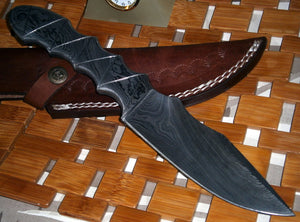 BC-42 Custom Handmade Damascus Steel Full Tang Knife- Ideal for Camping or Bushcraft