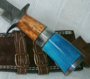 RG-167 Handmade Damascus Steel 14.50 Inches Kukri Knife - Stained Bone Handle