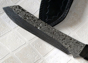 RG-150 Custom made Damascus Steel Full Tang 13 Inches Knife - Black Beauty