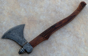 DIST A-0019 Custom made Damascus Steel Axe - Gorgeous and Solid