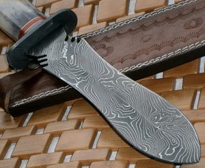 DG-44  Damascus Dagger Knife – Stained Colored Bone Handle
