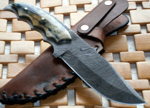 BC-28 Custom Handmade Damascus Steel Knife- Stunning Easy Grip Handle