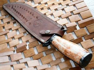 RG-45 Handmade Damascus Steel Bowie Knife - Colored Bone Handle