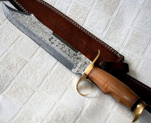 RG-23 Custom Handmade Damascus Steel 14 Inches Hunting Bowie Knife