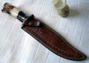 REG-H0059, Custom Handmade 14 Inches Damascus Steel Hunting Knife - Stunning Handle