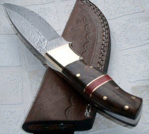 Sk-197, Custom Handmade Damascus Steel Bushcraft Knife - Stunning Easy Grip Handle