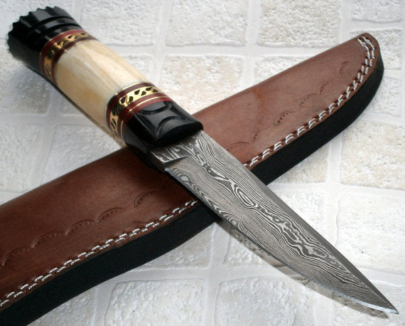 BC-30 Custom Handmade Damascus Steel Knife- Stunning, Unique Design