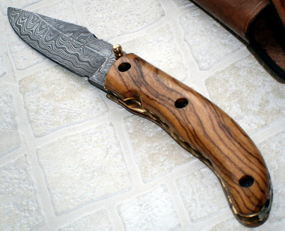 FN-43 Custom Handmade Damascus Steel Folding Knife - Classic Piece of Art